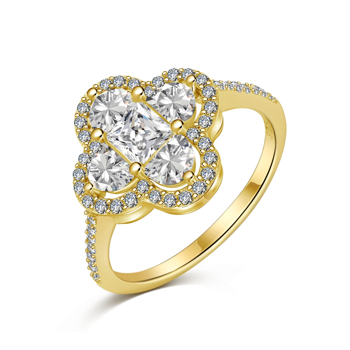 [Royal Jewellery]Luxurious Eternity Flower Shape Banquet Ring