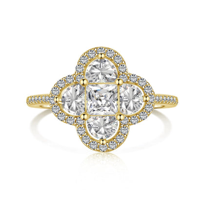 [Royal Jewellery]Luxurious Eternity Flower Shape Banquet Ring