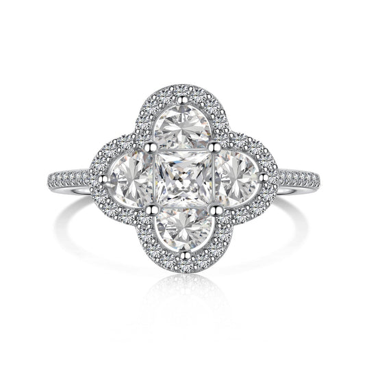 [Royal Jewellery]Luxurious Eternity Flower Shape Banquet Ring