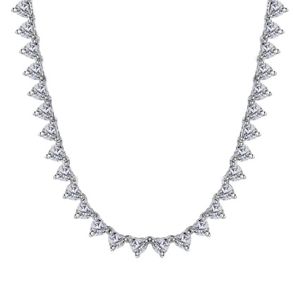 [Royal Jewellery]Ornate Heart Cut Tennis Necklace