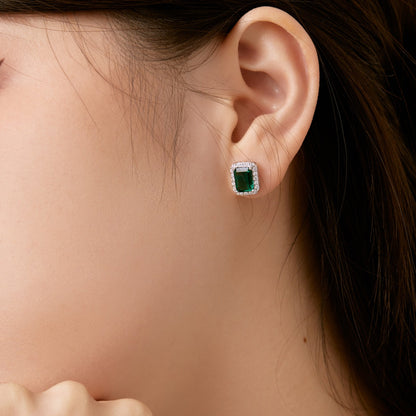 [Royal Jewellery]Luxurious Dainty Emerald Cut Banquet Earrings