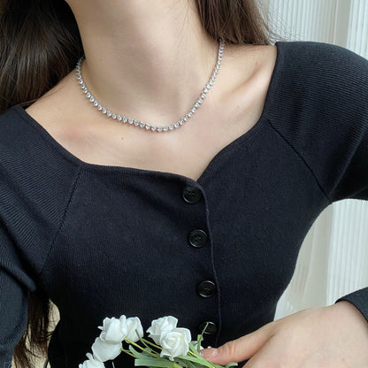 [Royal Jewellery]Ornate Heart Cut Tennis Necklace