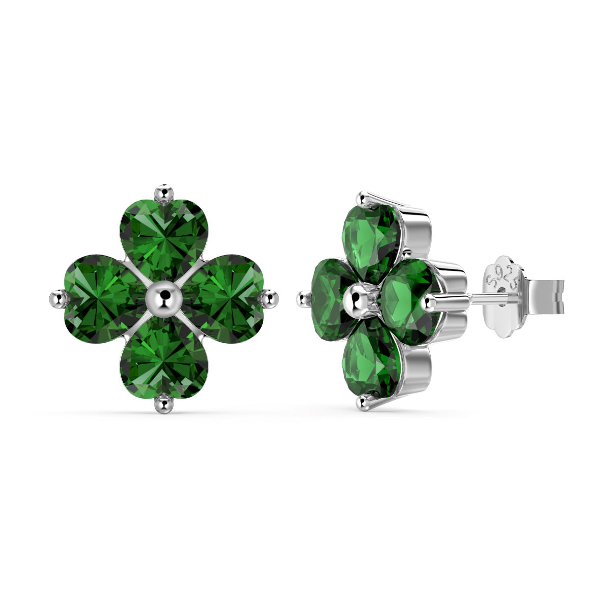 [Royal Jewellery]Four-Leaf Clover Ball Earrings