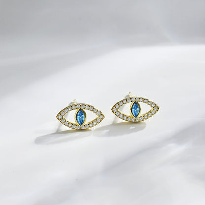 [ROYAL]Blue Devil Eyes Hollow Stud Earrings