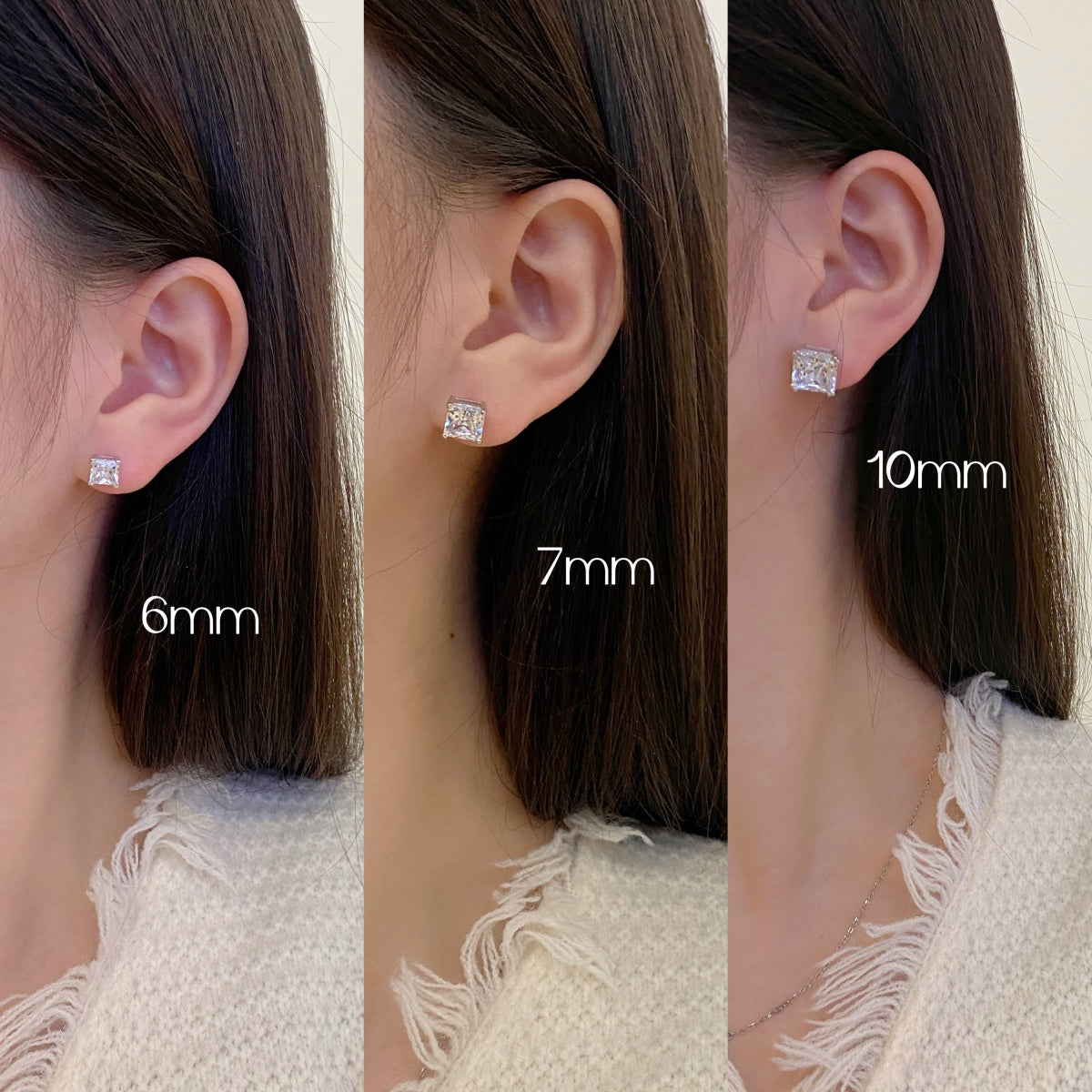 [Royal Jewellery]Delicate Square Shape Earrings