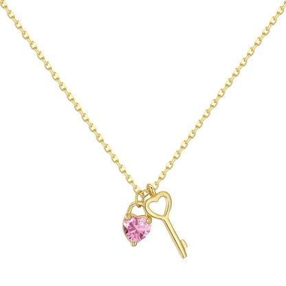 [Royal Jewellery]Unique Heart Shape Key Pendent Necklace