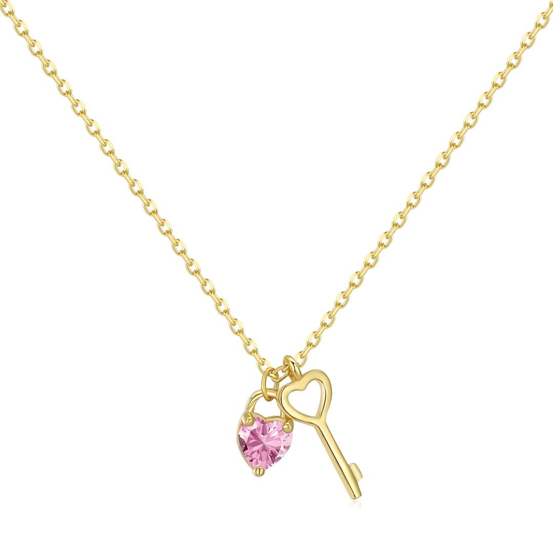 [Royal Jewellery]Unique Heart Shape Key Pendent Necklace