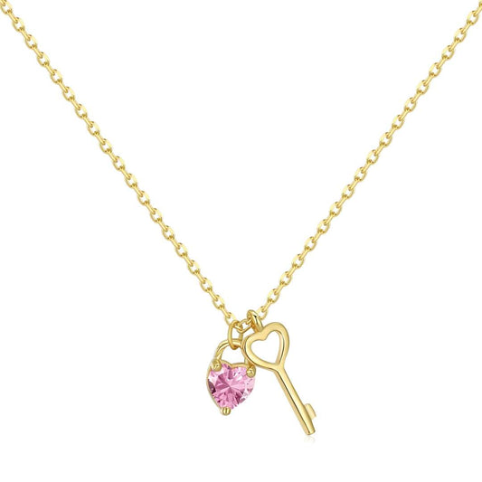 [Royal Jewellery]Unique Heart Shape Key Pendent Necklace
