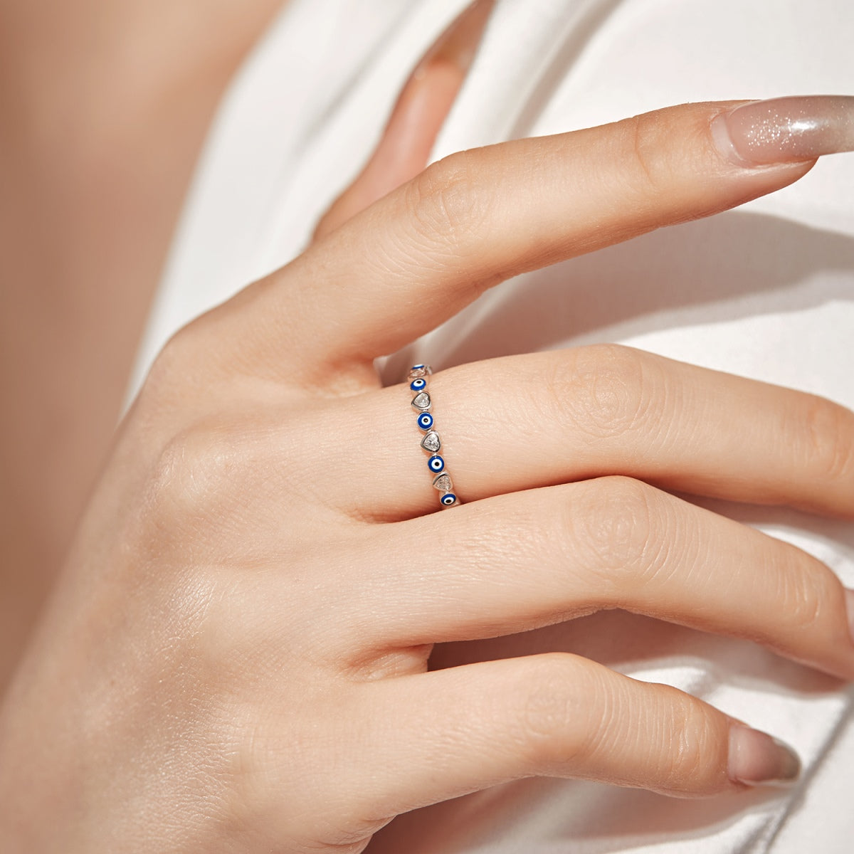 [Royal Jewellery]Radiant Colorful Round Shape Daily Ring