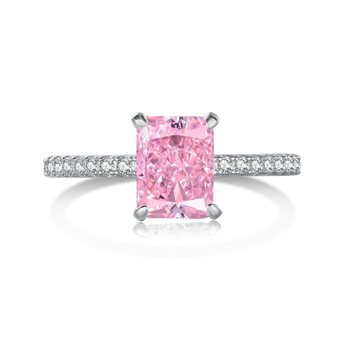 [ROYAL]2.0 Carat Dazzling Sparkling Radiant Cut Party Ring