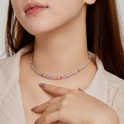 [ROYAL]Radiant Colorful Rainbow Necklace