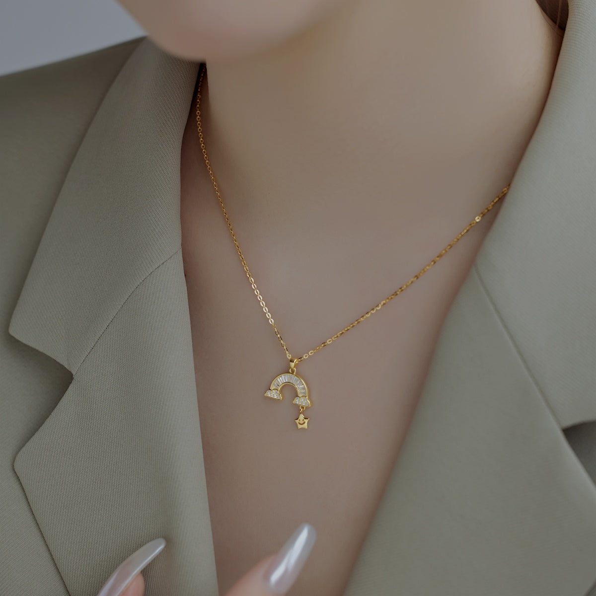 [Royal Jewellery]Unique Rainbow Star Necklace