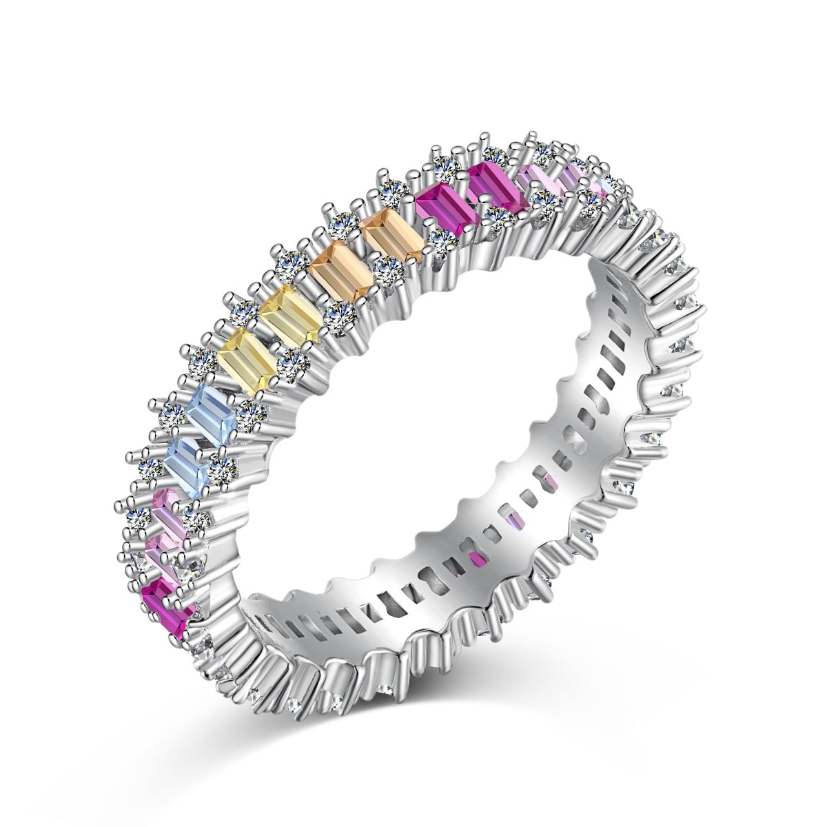 [Royal Jewellery]Splashy Ornate Emerald Cut Cocktail Ring
