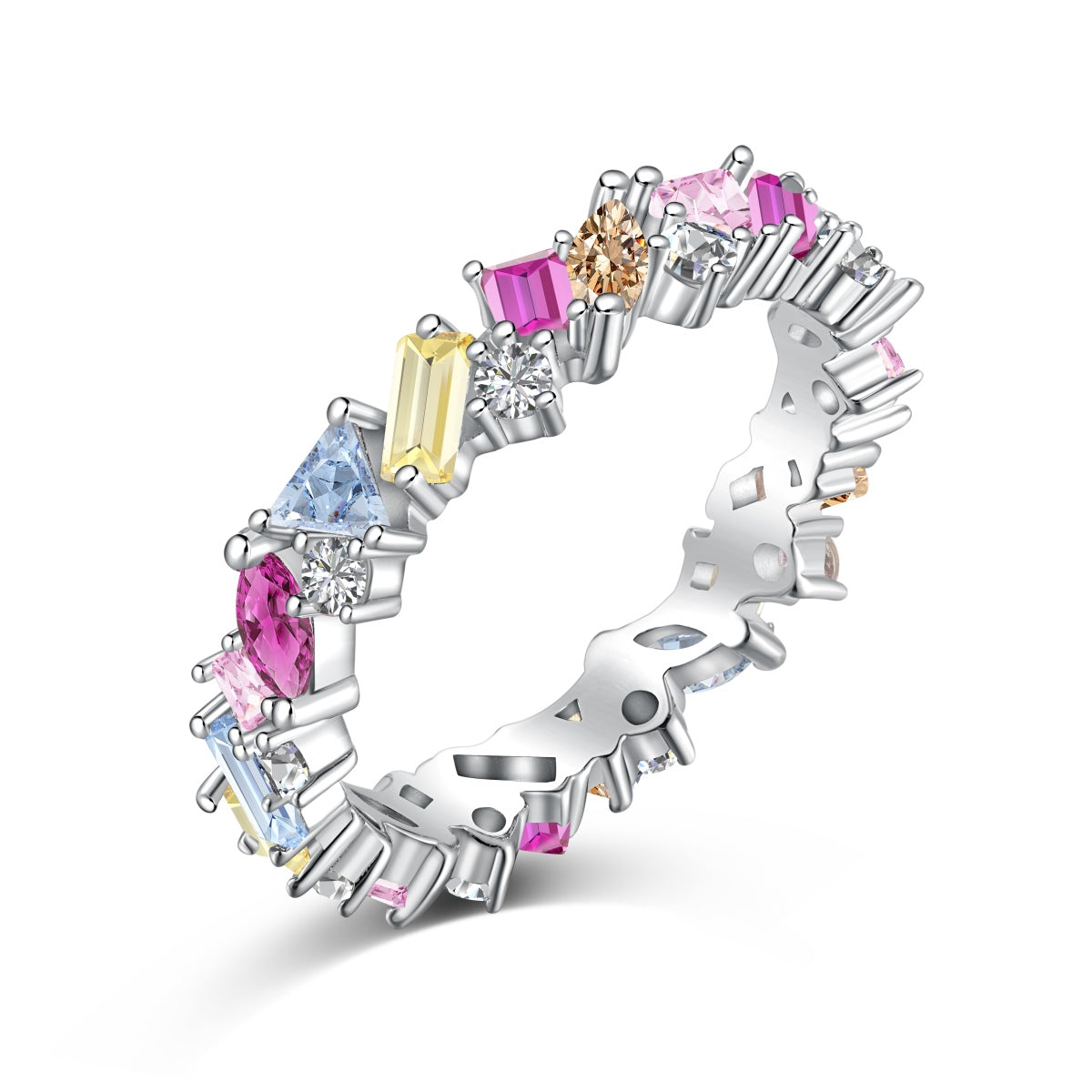 [ROYAL]Dazzling Polychromatic Multi cut Daily Ring