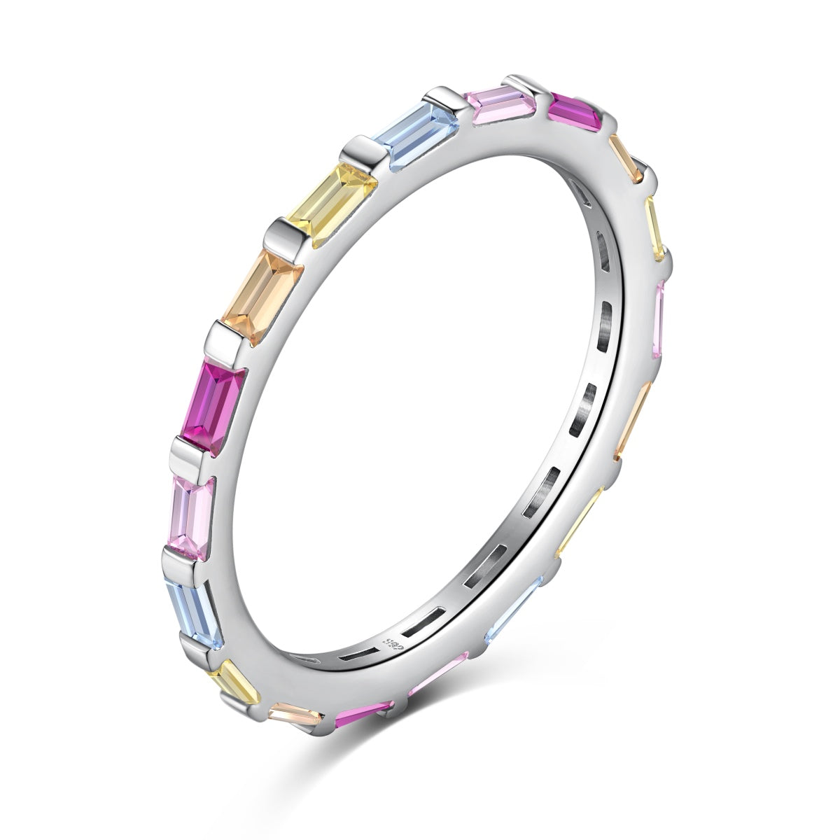[Royal Jewellery]Exquisite Multicolored Emerald Cut Daily Ring