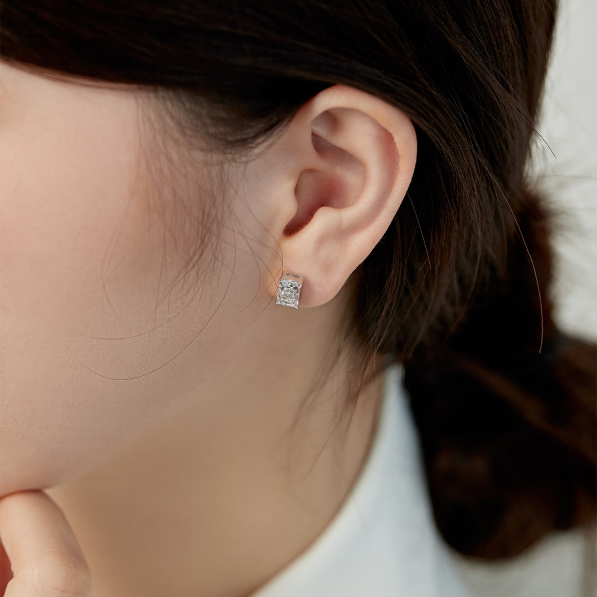 [Royal Jewellery]Radiant Luxurious Princess Cut Daily Earrings
