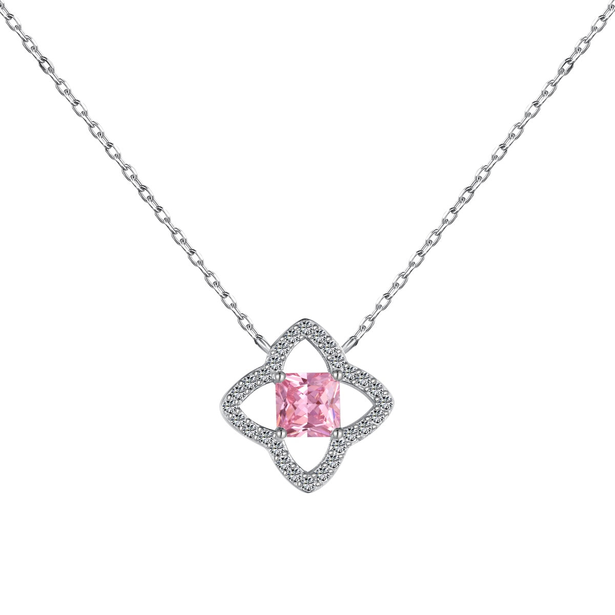 [Royal Jewellery]Exquisite Flower Shape Princess Cut Necklace