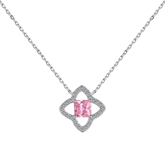 [Royal Jewellery]Exquisite Flower Shape Princess Cut Necklace