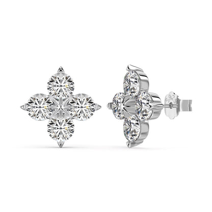 [Royal Jewellery]Four-Leaf Clover Eight-Pointed Star Earrings