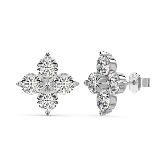 [Royal Jewellery]Four-Leaf Clover Eight-Pointed Star Earrings