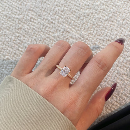 [Royal Jewellery]2.0 Carat Dazzling Sparkling Radiant Cut Party Ring