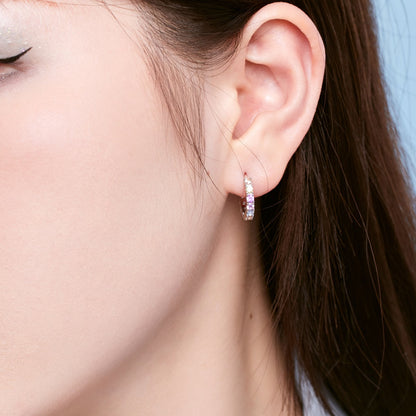 [Royal Jewellery]Radiant Colorful Round Cut Earrings