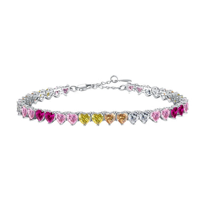 [ROYAL]Luxurious Colorful Romantic Heart Shape Lover Bracelet