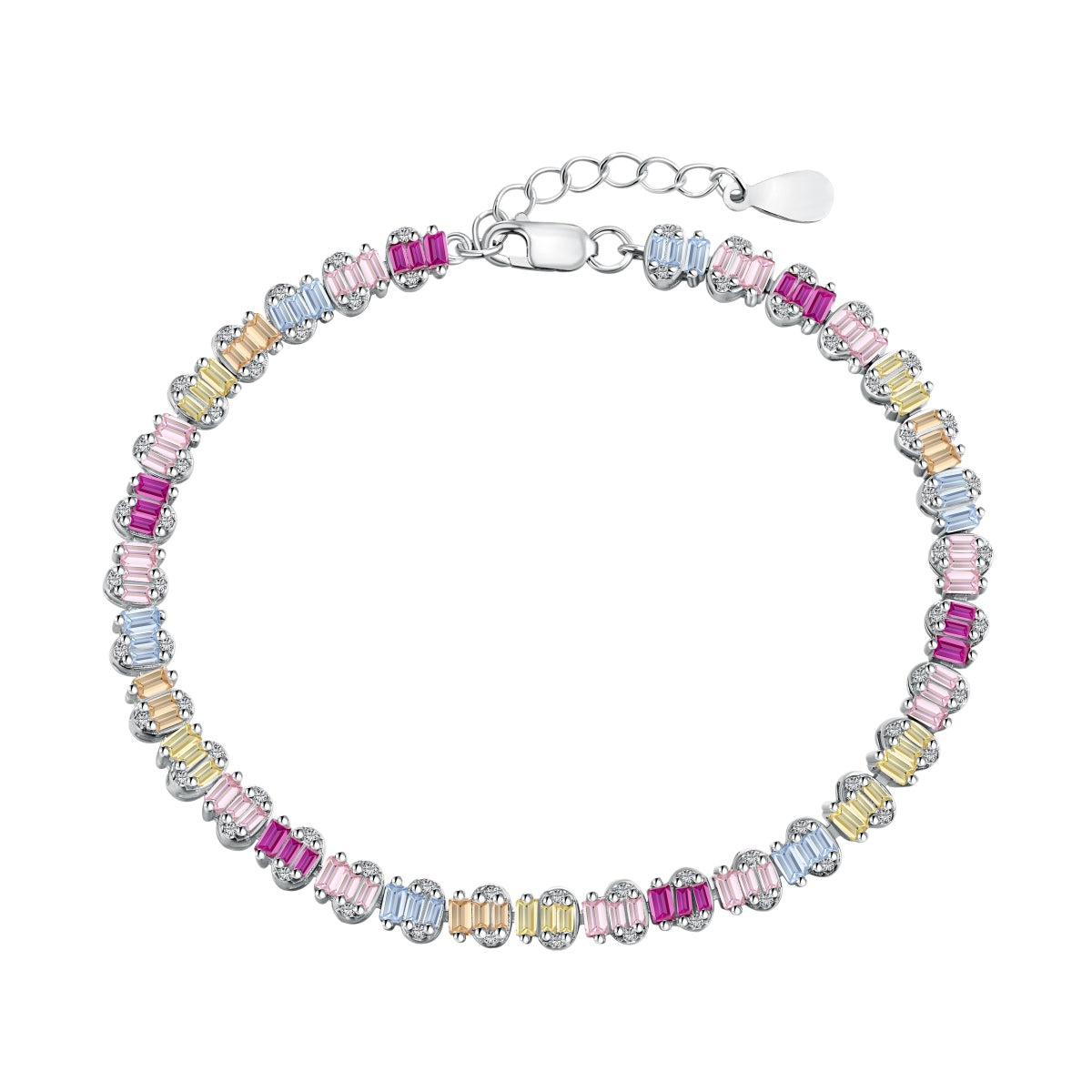 [Royal Jewellery]Delicate Colorful Emerald Cut Party Bracelet