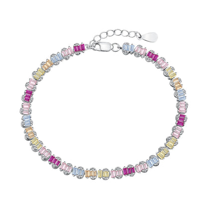 [Royal Jewellery]Delicate Colorful Emerald Cut Party Bracelet