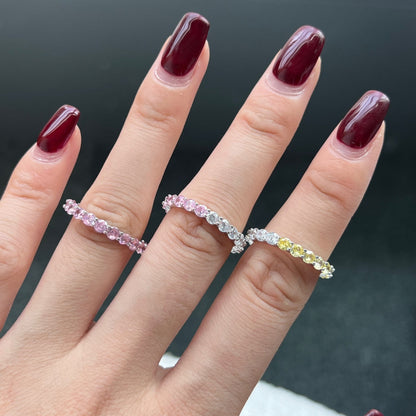 [Royal Jewellery]Sparkling Round Cut Tennis Ring
