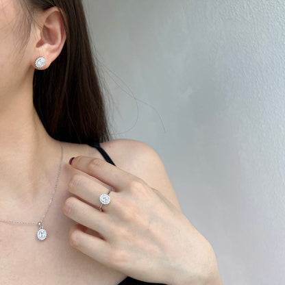 [Royal Jewellery]Delicate Radiant Oval Cut Daily Earrings