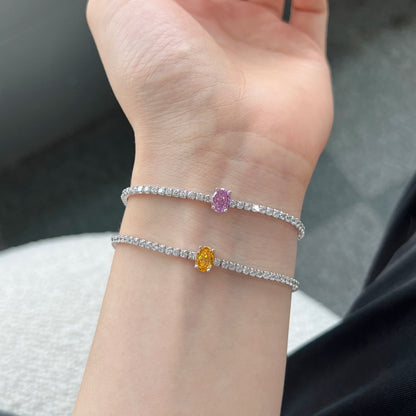 [Royal Jewellery]0.75 Carat Exquisite Oval Cut Daily Bracelet