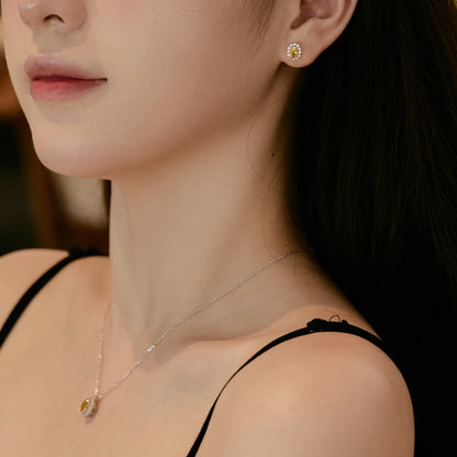 [Royal Jewellery]Delicate Unique Oval Cut Daily Earrings