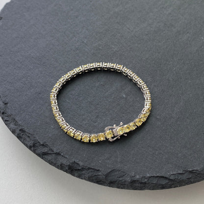 [Royal Jewellery]Ornate Dazzling Round Cut Tennis Bracelet