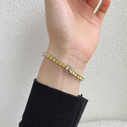 [Royal Jewellery]Ornate Dazzling Round Cut Tennis Bracelet