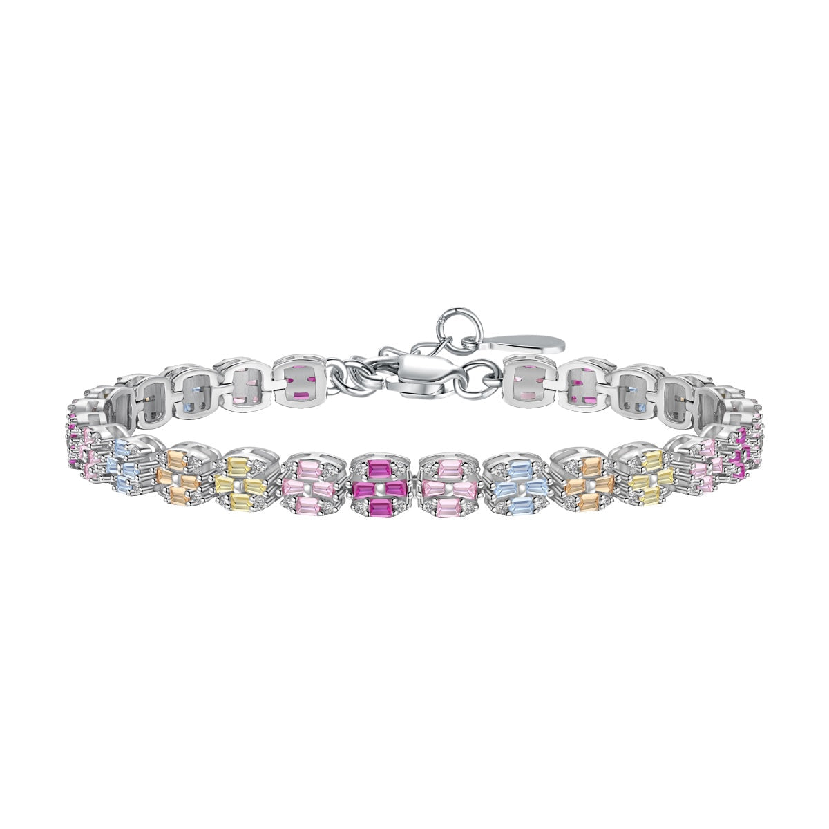 [Royal Jewellery]Delicate Colorful Emerald Cut Daily Bracelet