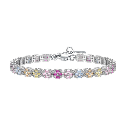 [Royal Jewellery]Delicate Colorful Emerald Cut Daily Bracelet