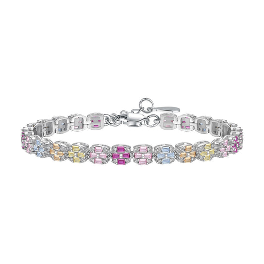 [Royal Jewellery]Delicate Colorful Emerald Cut Daily Bracelet