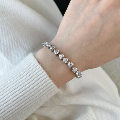 [Royal Jewellery]0.75 Carat Elegant Romantic Heart Shape Lover Bracelet
