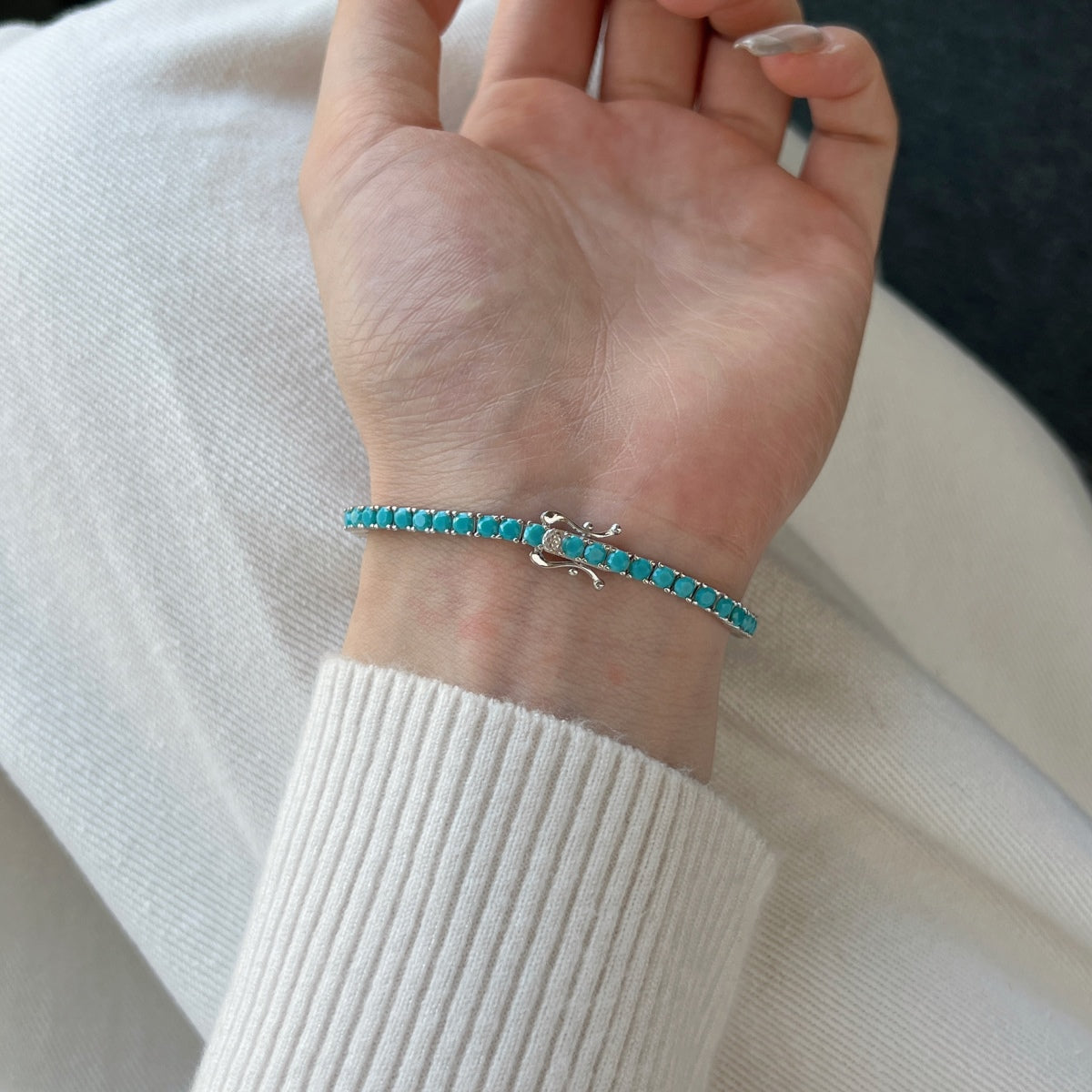[Royal Jewellery]Dainty Charming Round Cut Tennis Bracelet
