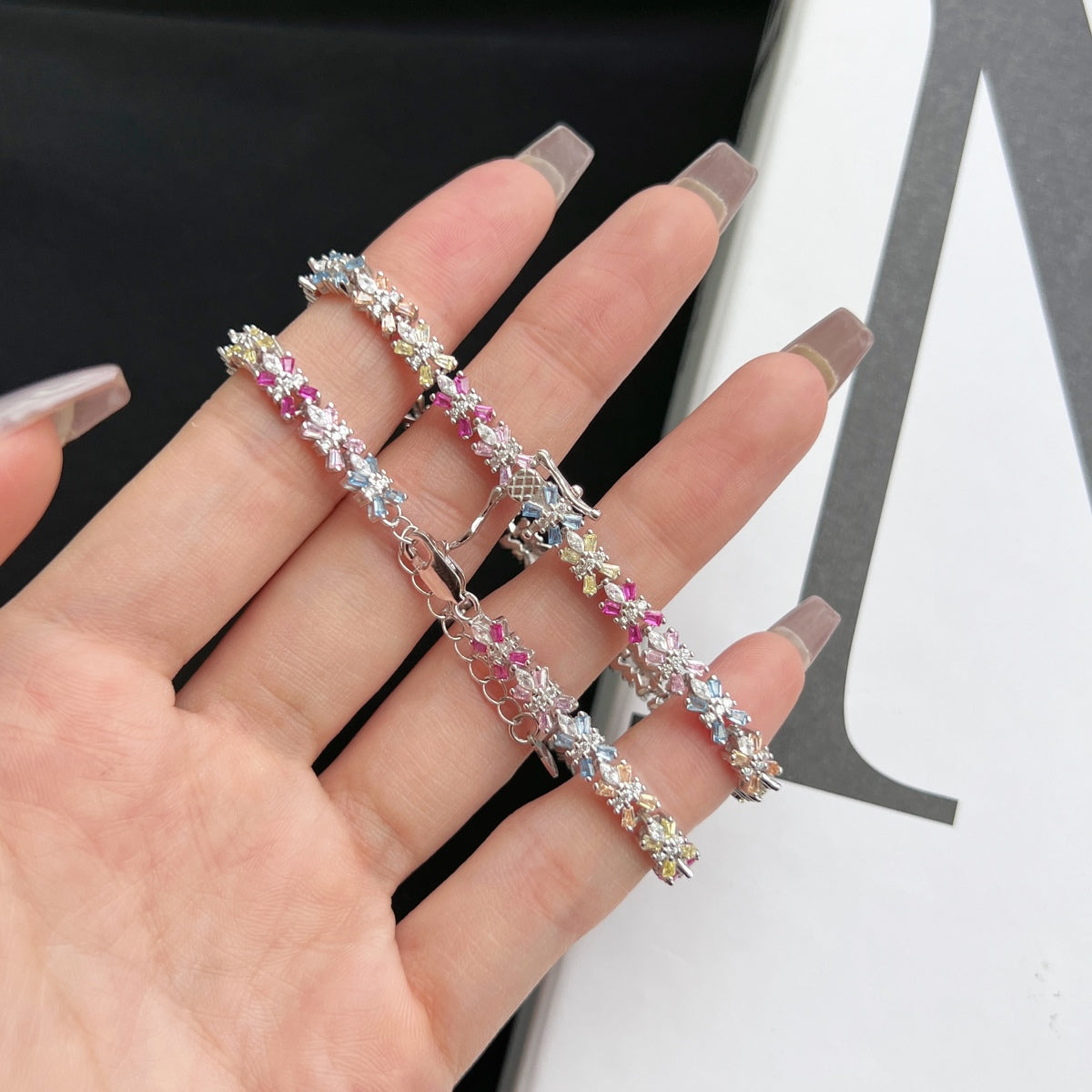 [ROYAL]Radiant Colorful Emerald Cut Party Bracelet