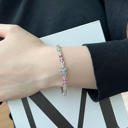 [Royal Jewellery]Radiant Colorful Emerald Cut Party Bracelet