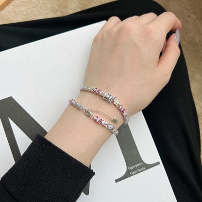 [Royal Jewellery]Radiant Colorful Emerald Cut Party Bracelet