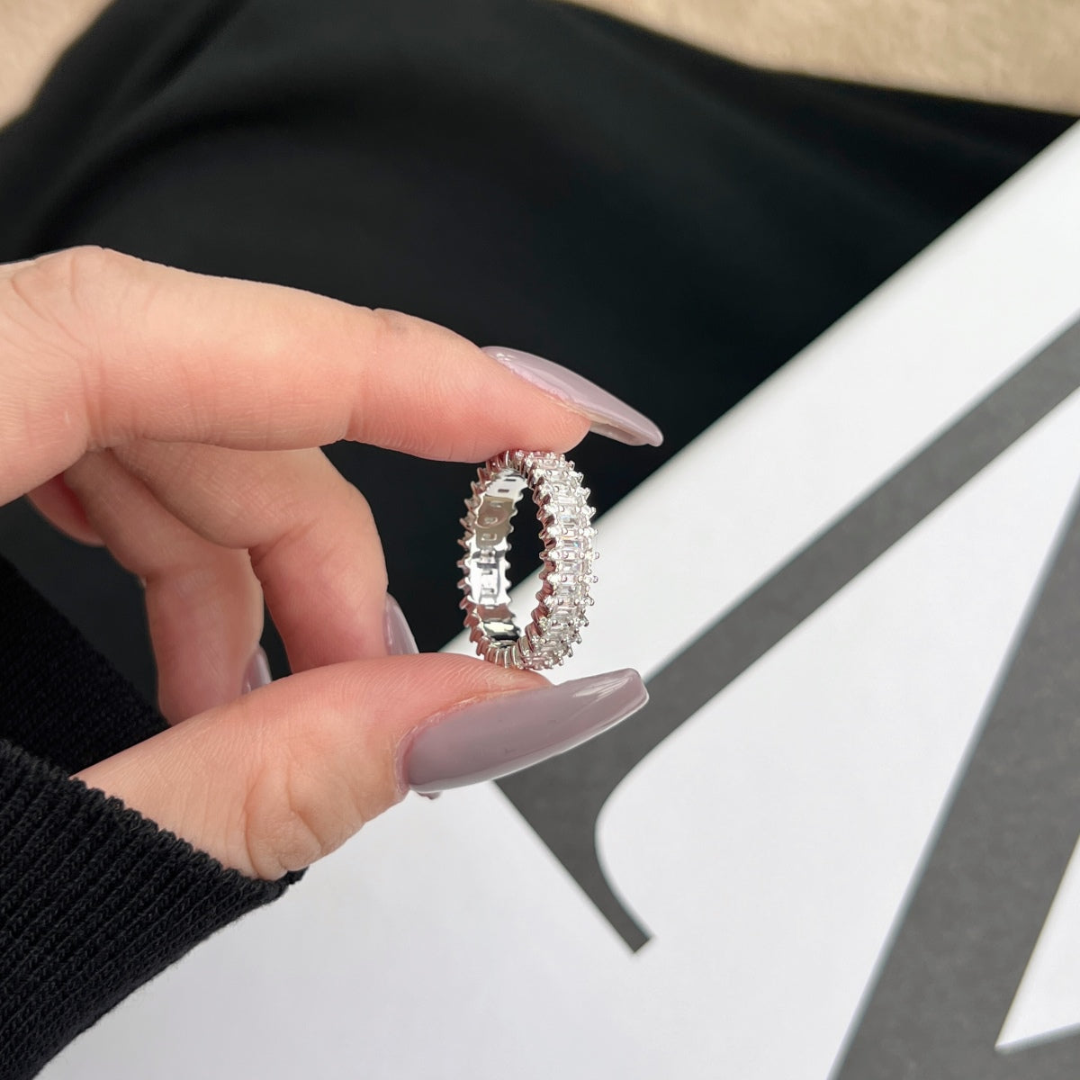 [Royal Jewellery]Splashy Ornate Emerald Cut Cocktail Ring