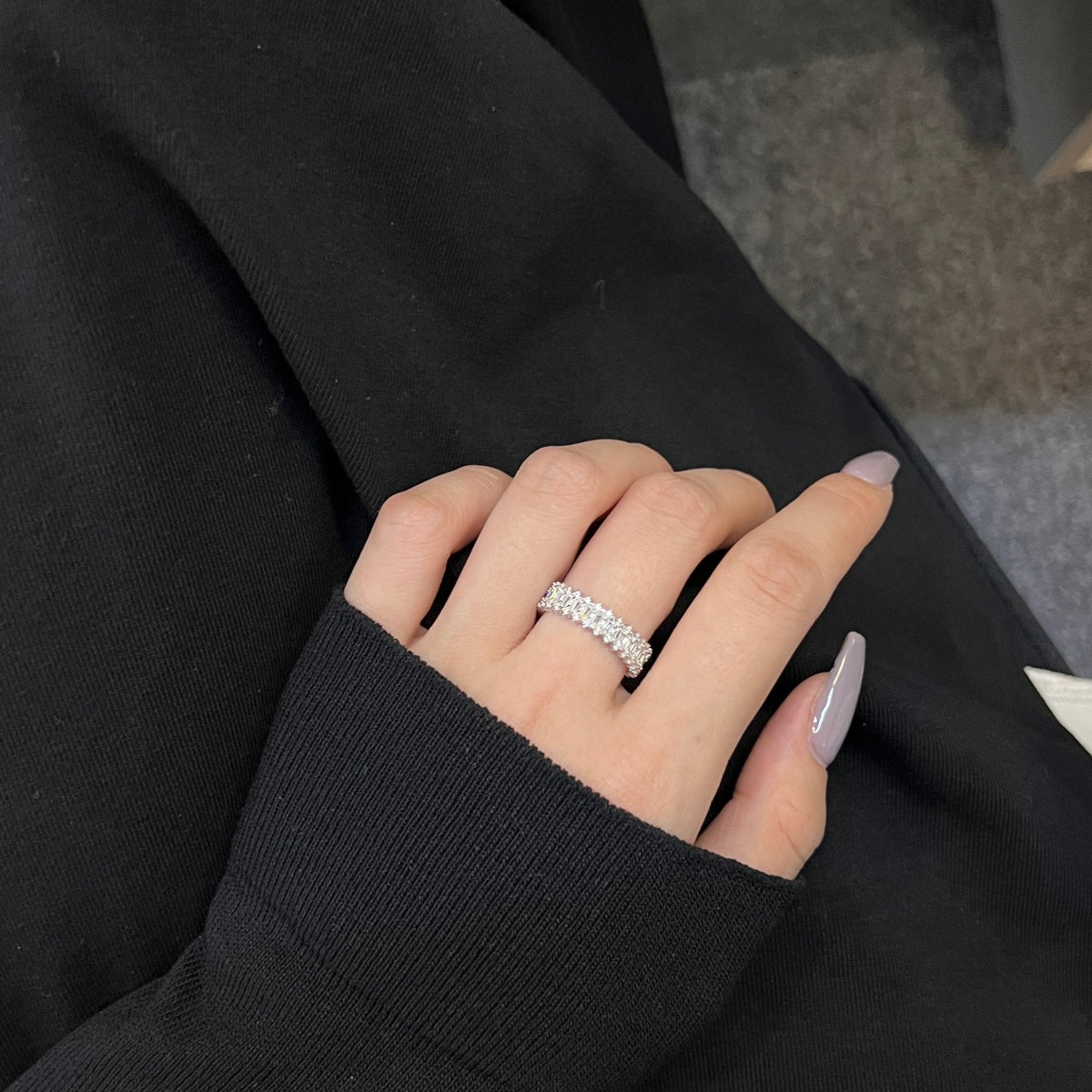 [Royal Jewellery]Splashy Ornate Emerald Cut Cocktail Ring