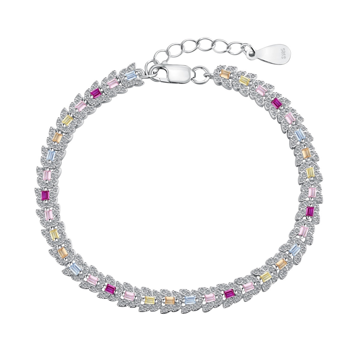 [Royal Jewellery]Delicate Colorful Multi Cut Daily Bracelet