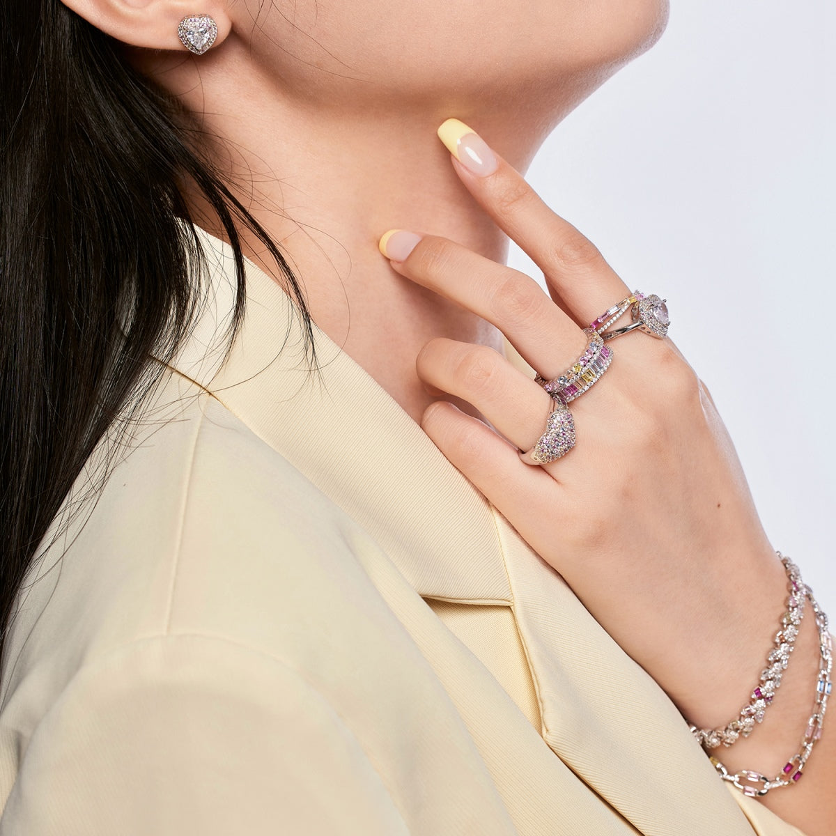 [Royal Jewellery]Delicate Ebullient Heart Shape Wedding Ring