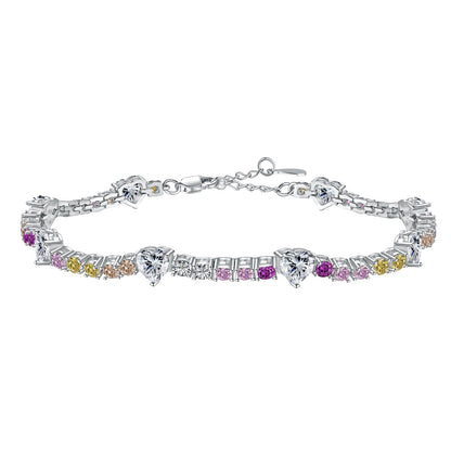 [Royal Jewellery]Romantic Heart Shape Round Cut Lover Bracelet