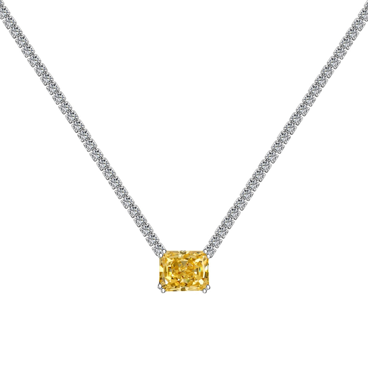 [ROYAL]4.0 Carat Elegant Radiant Cut Necklace