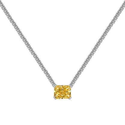 [Royal Jewellery]4.0 Carat Elegant Radiant Cut Necklace